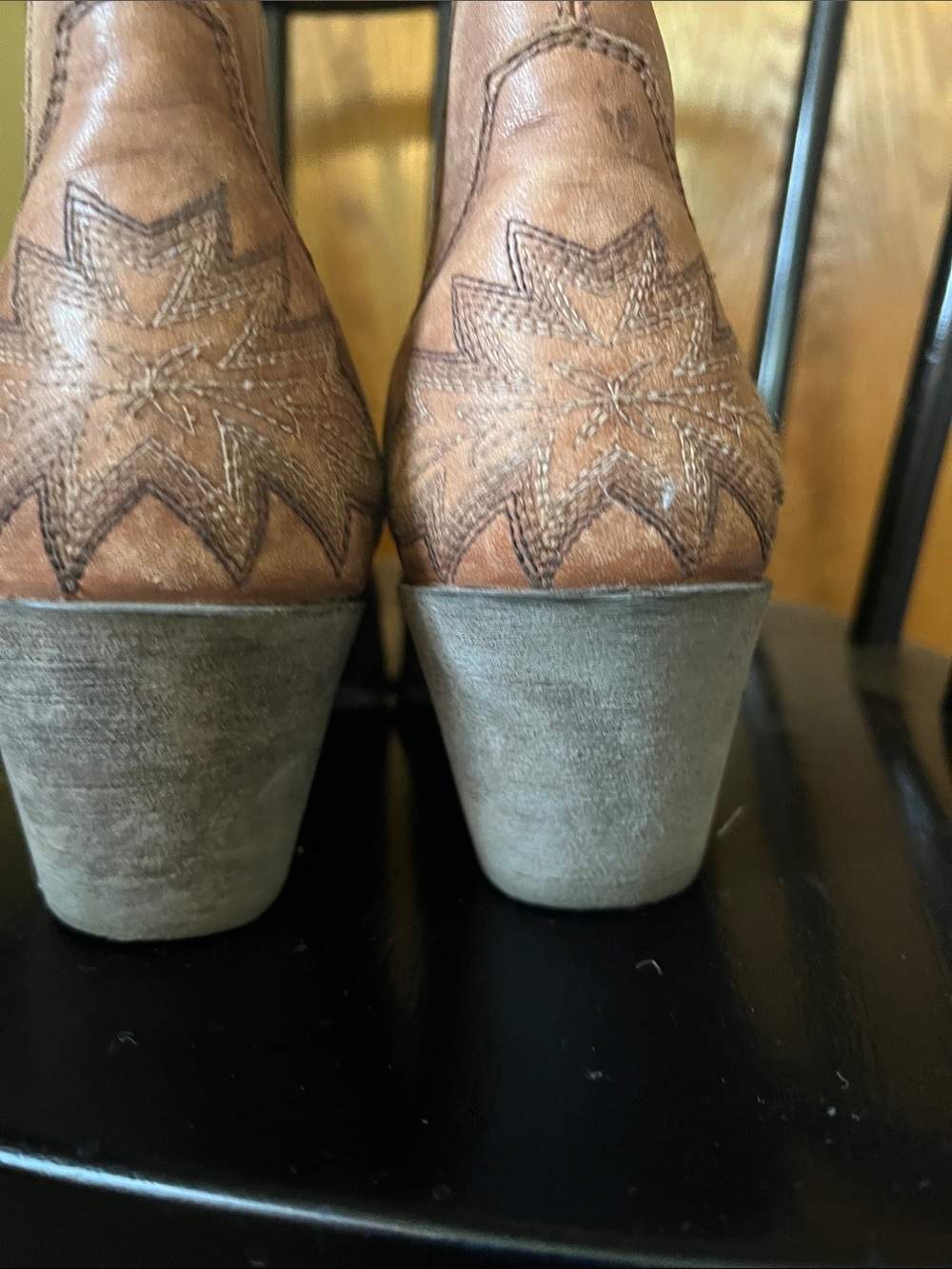Ariat Brown Suede Western Ankle Booties - Picture 5 of 6
